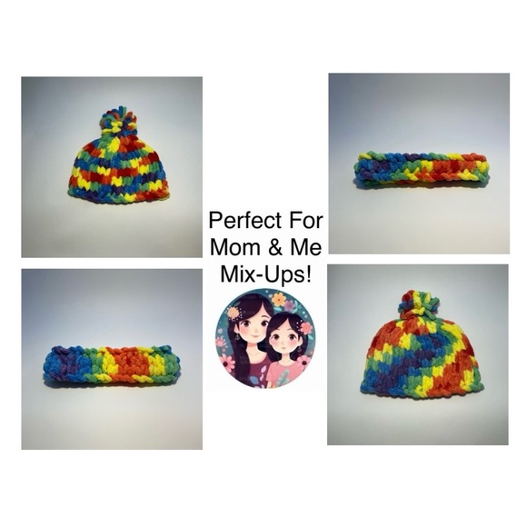 Handmade Women’s/Junior’s Winter Headband/Ear Wrap - Rainbow - Picture 9 of 9